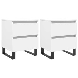 vidaXL Mesitas de noche 2 uds madera de ingeniería blanco 40x35x50 cm
