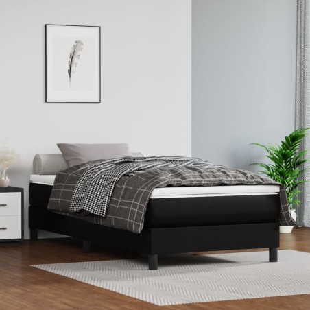 vidaXL Estructura de cama box spring cuero sintético negro 80x200 cm