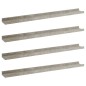 vidaXL Estantes de pared 4 unidades gris hormigón 80x9x3 cm vidaXL Estantes de pared 4 unidades gris hormigón 80x9x3 cm