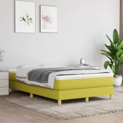 vidaXL Estructura de cama box spring tela verde 120x200 cm