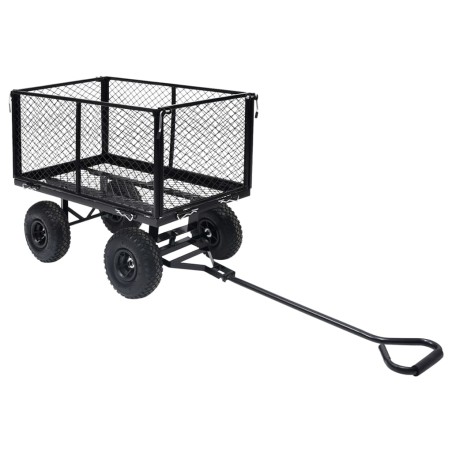 vidaXL Carrito de mano de jardín negro 350 kg