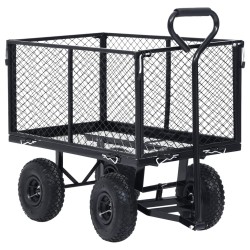 vidaXL Carrito de mano de jardín negro 350 kg