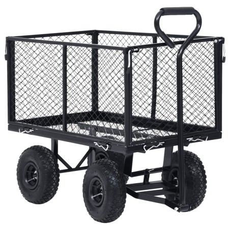 vidaXL Carrito de mano de jardín negro 350 kg