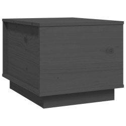 vidaXL Mesa de centro de madera maciza de pino gris 40x50x35 cm