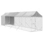 vidaXL Perrera de exterior con toldo acero galvanizado plata 2x10x2,5m vidaXL Perrera de exterior con toldo acero galvanizado plata 2x10x2,5m