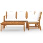 vidaXL Muebles de jardín 4 pzas cojines crema madera maciza de acacia 