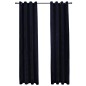 vidaXL Cortinas opacas con anillas 2 pzas terciopelo negro 140x225 cm vidaXL Cortinas opacas con anillas 2 pzas terciopelo negro 140x225 cm