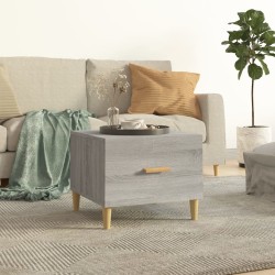 vidaXL Mesa de centro madera contrachapada gris Sonoma 50x50x40 cm