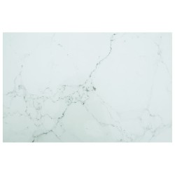 vidaXL Tablero mesa diseño mármol vidrio templado blanco 100x62 cm 8mm