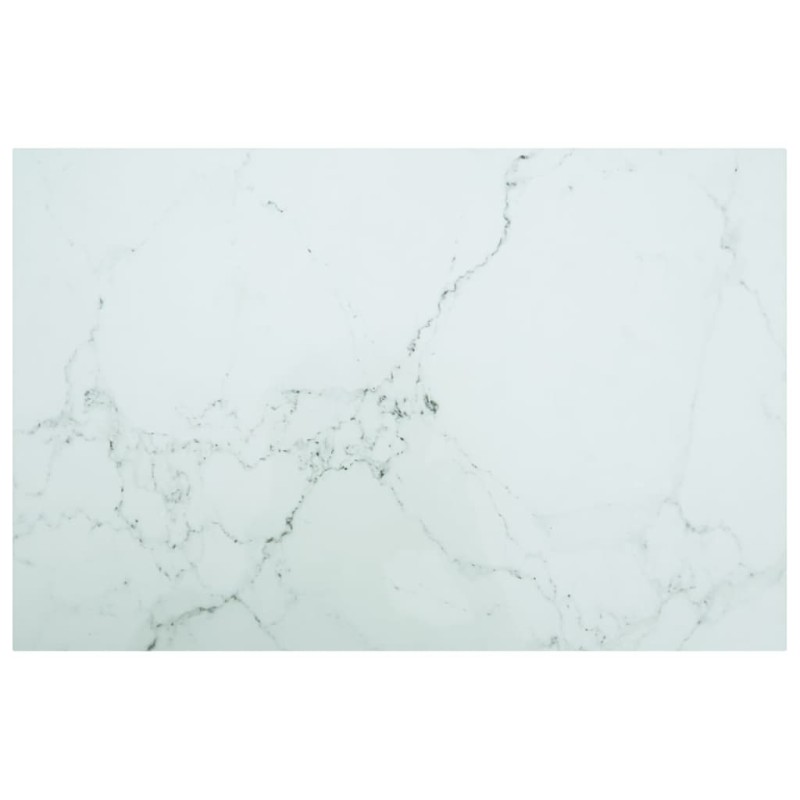 vidaXL Tablero mesa diseño mármol vidrio templado blanco 100x62 cm 8mm vidaXL Tablero mesa diseño mármol vidrio templado blanco 100x62 cm 8mm