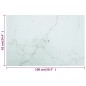 vidaXL Tablero mesa diseño mármol vidrio templado blanco 100x62 cm 8mm vidaXL Tablero mesa diseño mármol vidrio templado blanco 100x62 cm 8mm