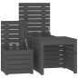 vidaXL Set de cajas de jardín 3 piezas madera maciza de pino gris vidaXL Set de cajas de jardín 3 piezas madera maciza de pino gris