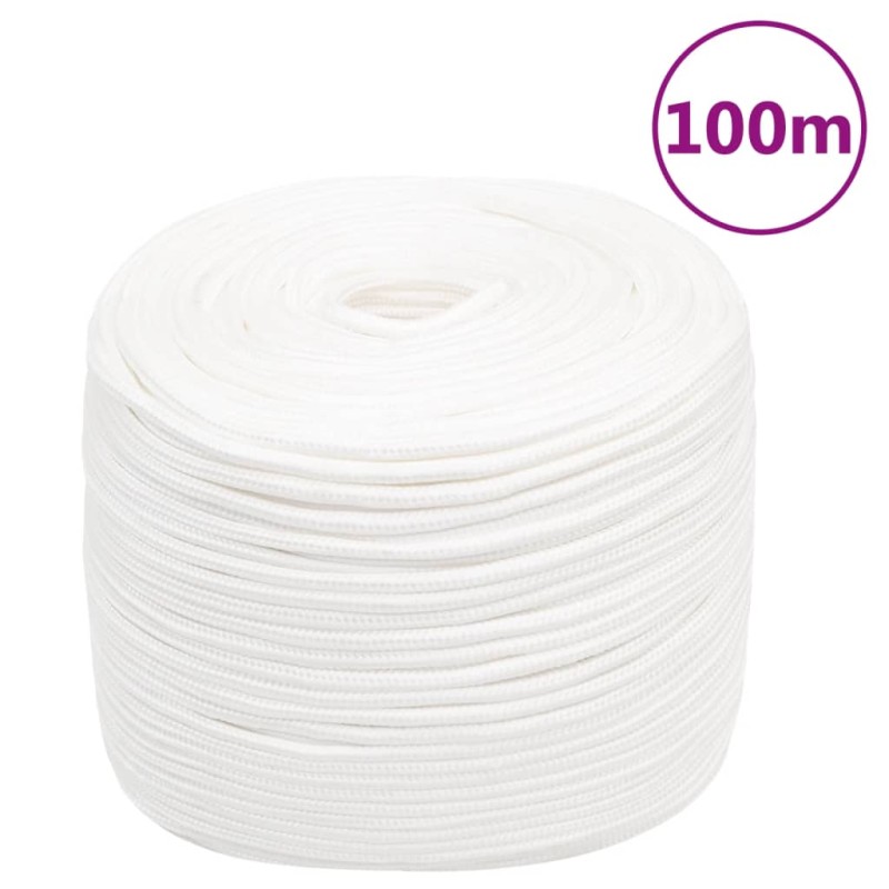 vidaXL Cuerda de barco polipropileno blanco intenso 6 mm 100 m vidaXL Cuerda de barco polipropileno blanco intenso 6 mm 100 m