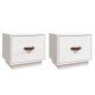 vidaXL Mesitas de noche 2 uds madera maciza pino blanco 40x34x35 cm vidaXL Mesitas de noche 2 uds madera maciza pino blanco 40x34x35 cm