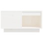 vidaXL Mesa de centro de madera maciza de pino blanco 60x61x32,5 cm