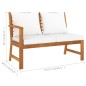 vidaXL Muebles de jardín 4 pzas cojines crema madera maciza de acacia 