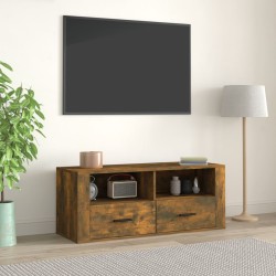 vidaXL Mueble para TV madera contrachapada roble ahumado 100x35x40 cm