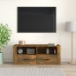 vidaXL Mueble para TV madera contrachapada roble ahumado 100x35x40 cm vidaXL Mueble para TV madera contrachapada roble ahumado 100x35x40 cm