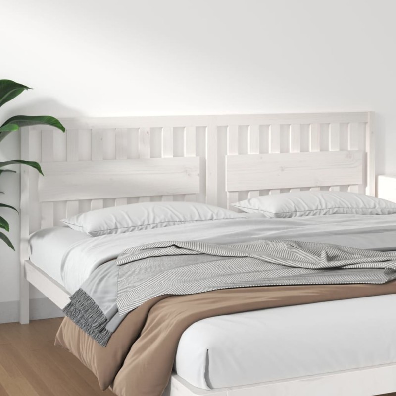vidaXL Cabecero de cama madera maciza de pino blanco 205,5x4x100 cm vidaXL Cabecero de cama madera maciza de pino blanco 205,5x4x100 cm