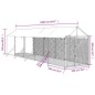 vidaXL Perrera de exterior con toldo acero galvanizado plata 2x10x2,5m vidaXL Perrera de exterior con toldo acero galvanizado plata 2x10x2,5m