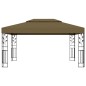 vidaXL Cenador con doble techo gris taupe 3x4m 180 g/m²