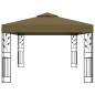 vidaXL Cenador con doble techo gris taupe 3x4m 180 g/m²