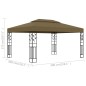 vidaXL Cenador con doble techo gris taupe 3x4m 180 g/m²