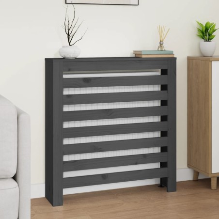 vidaXL Cubierta de radiador madera maciza de pino gris 79,5x19x84 cm