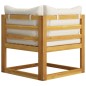 vidaXL Muebles de jardín 6 pzas cojines crema madera maciza de acacia vidaXL Muebles de jardín 6 pzas cojines crema madera maciza de acacia