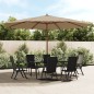 vidaXL Sombrilla de jardín con poste de madera gris taupé 400x273 cm vidaXL Sombrilla de jardín con poste de madera gris taupé 400x273 cm