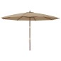 vidaXL Sombrilla de jardín con poste de madera gris taupé 400x273 cm vidaXL Sombrilla de jardín con poste de madera gris taupé 400x273 cm
