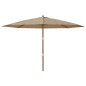 vidaXL Sombrilla de jardín con poste de madera gris taupé 400x273 cm vidaXL Sombrilla de jardín con poste de madera gris taupé 400x273 cm
