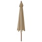 vidaXL Sombrilla de jardín con poste de madera gris taupé 400x273 cm vidaXL Sombrilla de jardín con poste de madera gris taupé 400x273 cm