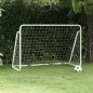vidaXL Portería de fútbol con red acero blanco 180x90x120 cm vidaXL Portería de fútbol con red acero blanco 180x90x120 cm