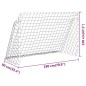 vidaXL Portería de fútbol con red acero blanco 180x90x120 cm vidaXL Portería de fútbol con red acero blanco 180x90x120 cm