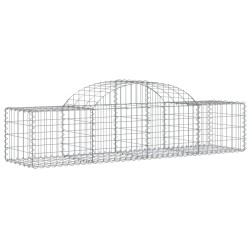 vidaXL Cesta de gaviones forma arco hierro galvanizado 200x50x40/60 cm