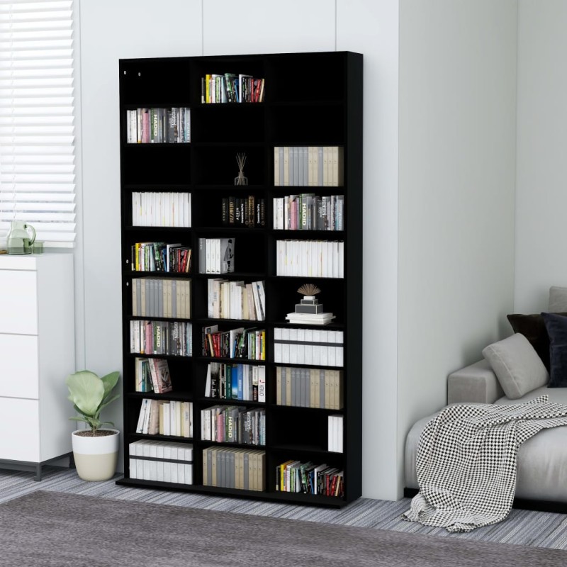 vidaXL Armario para CDs madera contrachapada negro 102x16x177,5 cm vidaXL Armario para CDs madera contrachapada negro 102x16x177,5 cm