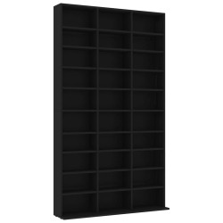 vidaXL Armario para CDs madera contrachapada negro 102x16x177,5 cm