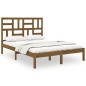 vidaXL Estructura de cama doble madera maciza marrón miel 120x190 cm vidaXL Estructura de cama doble madera maciza marrón miel 120x190 cm