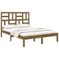 vidaXL Estructura de cama doble madera maciza marrón miel 120x190 cm vidaXL Estructura de cama doble madera maciza marrón miel 120x190 cm
