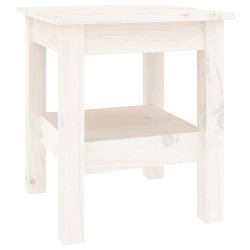 vidaXL Mesa de centro de madera maciza de pino blanco 35x35x40 cm