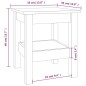vidaXL Mesa de centro de madera maciza de pino blanco 35x35x40 cm