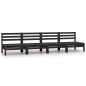 vidaXL Sofás central de jardín 4 unidades negro madera maciza de pino