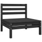 vidaXL Sofás central de jardín 4 unidades negro madera maciza de pino