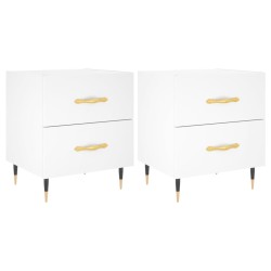 vidaXL Mesitas de noche 2 uds madera ingeniería blanco 40x35x47,5 cm