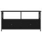 vidaXL Mueble de TV hierro y madera contrachapada negro 90x33x45 cm