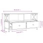 vidaXL Mueble de TV hierro y madera contrachapada negro 90x33x45 cm