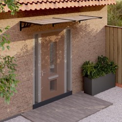 vidaXL Marquesina de puerta policarbonato negro 239x90 cm