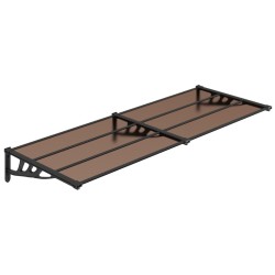 vidaXL Marquesina de puerta policarbonato negro 239x90 cm