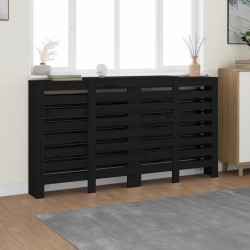vidaXL Cubierta de radiador madera maciza de pino negro 210x21x85 cm